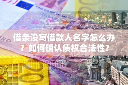武汉借条没写借款人名字怎么办？如何确认债权合法性？